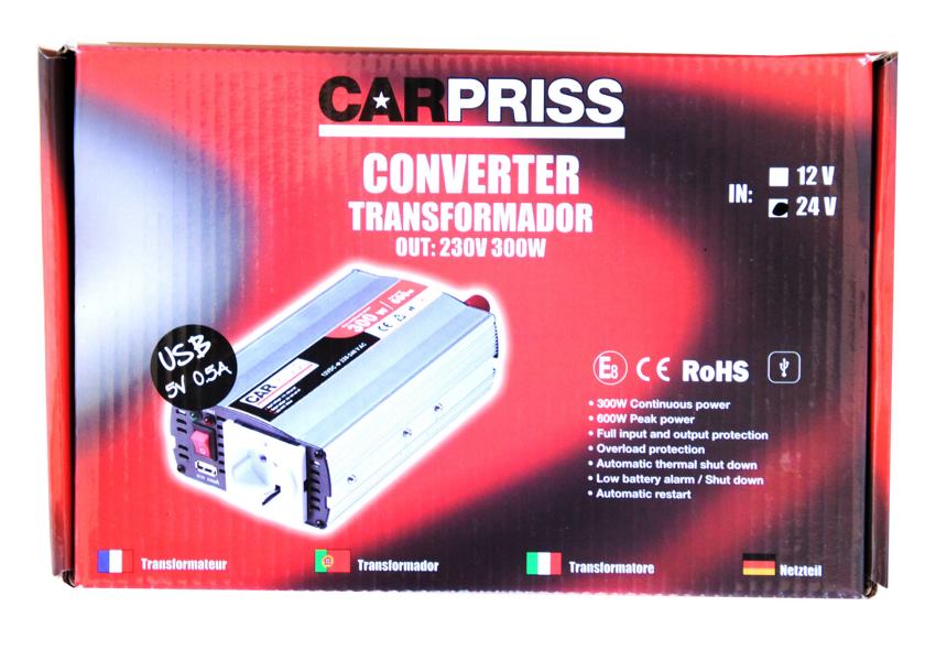CONVERTIDOR 24V A 230V 300W CARPRISS