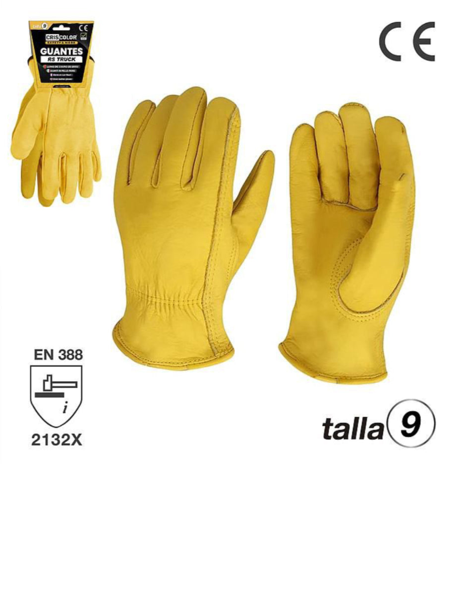 GUANTE PIEL AMARILLO T9