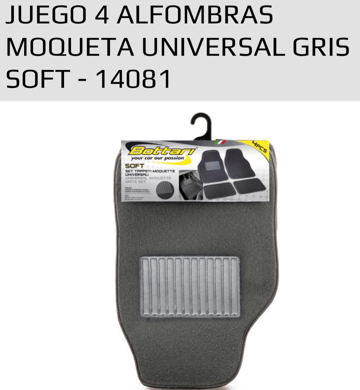 ALFOMBRA MOQUETA JUEGO 4 UDS SOFT GRIS