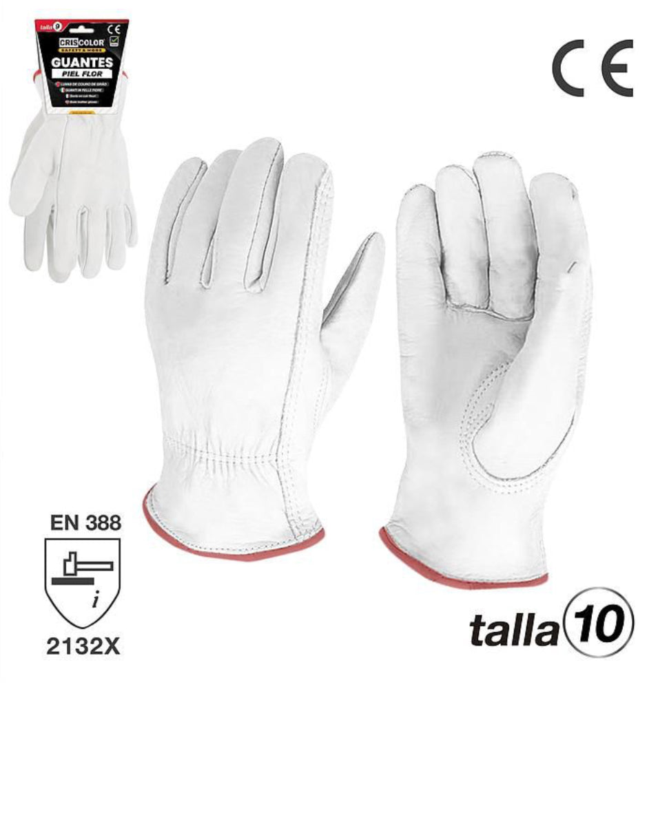 GUANTE PIEL GRIS T-10