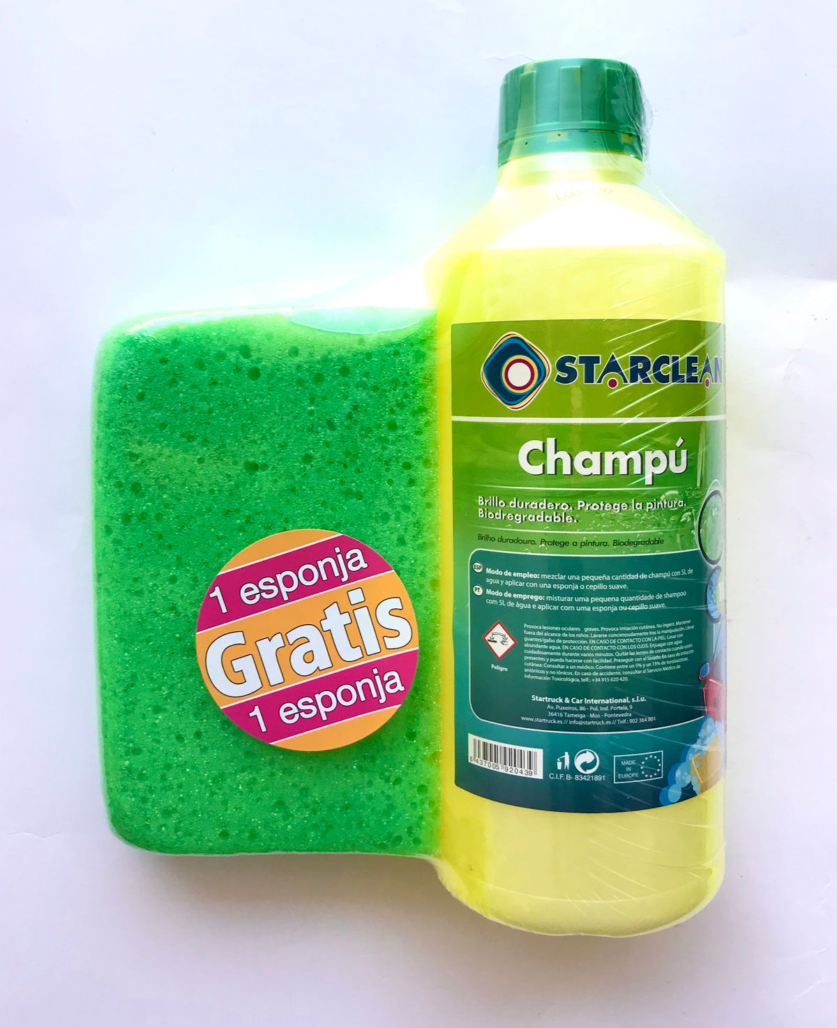 CHAMPU STAR CLEAN 1 LT C/ESPONJA