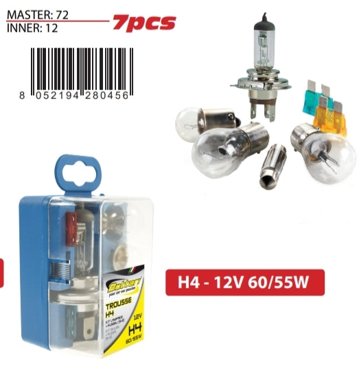ESTUCHE LAMPARAS HALOGENA H-4 12V