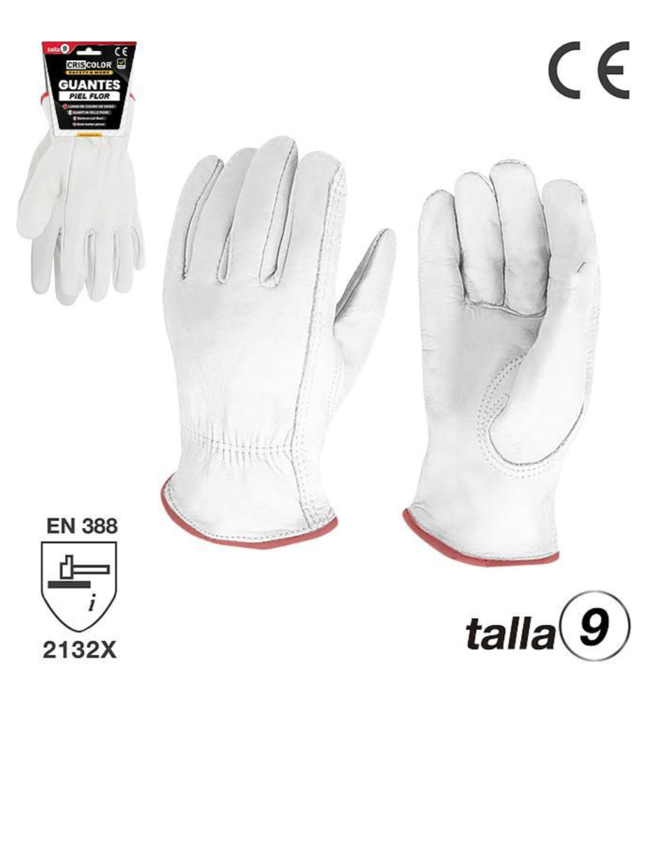GUANTE PIEL GRIS T-9