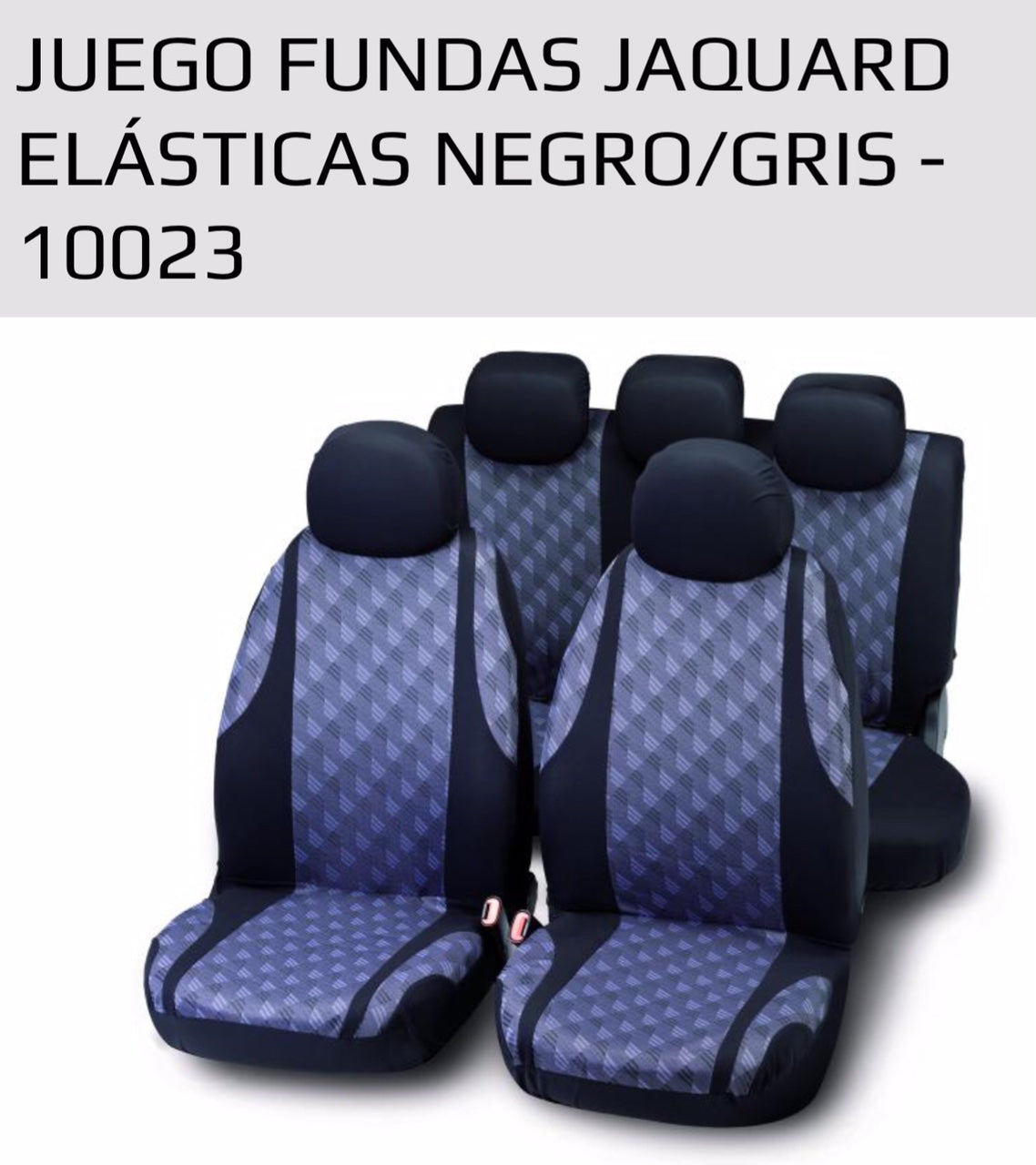 JGO.FUNDAS JAQUARD ELAST.NEGRO/GRIS