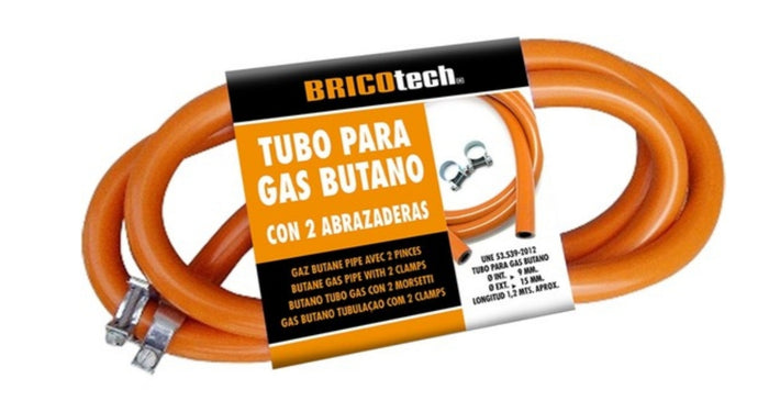 TUBO GAS BUTANO 130 CMS MAS BRIDAS