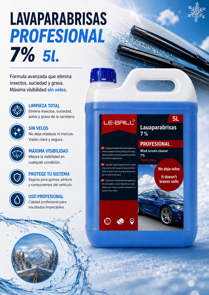 LAVAPARABRISAS LE-BRILL 7% 5 L