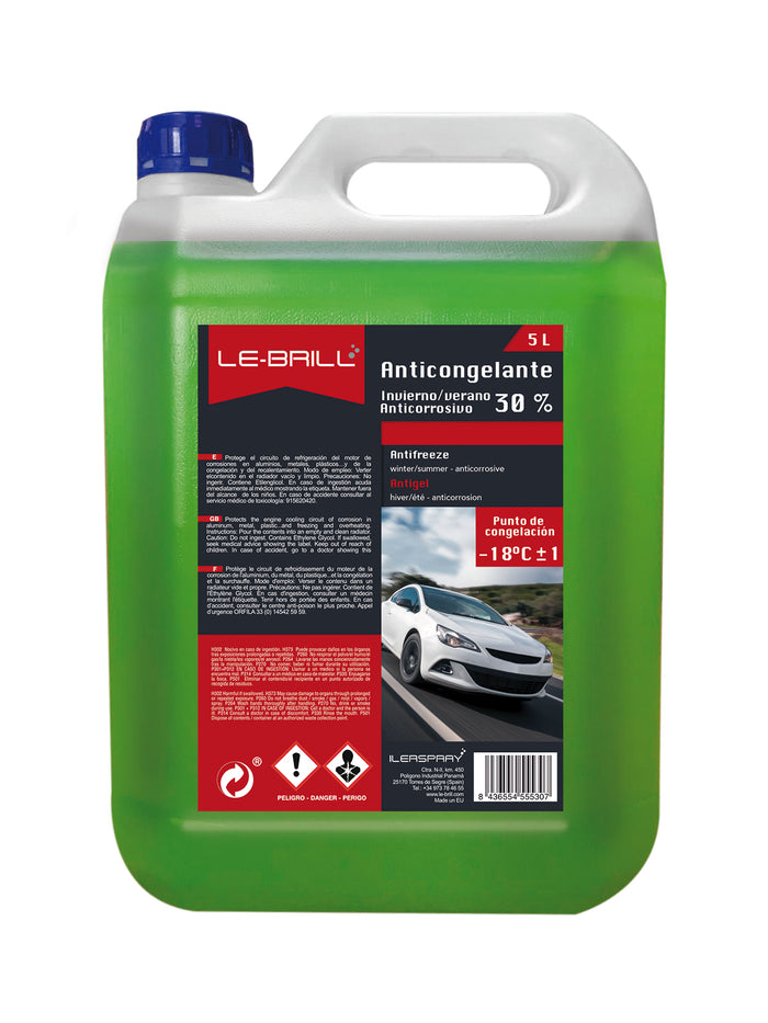 ANTICONGELANTE LE-BRILL 30% VERDE 5 L