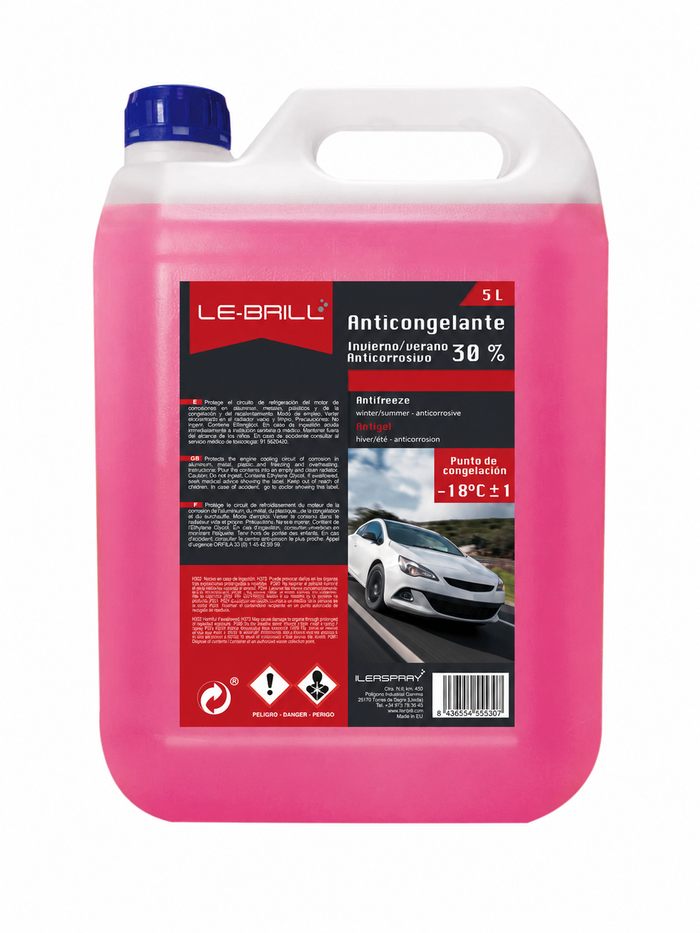 ANTICONGELANTE LE-BRILL 30% ROSA 5 L